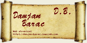 Damjan Barać vizit kartica